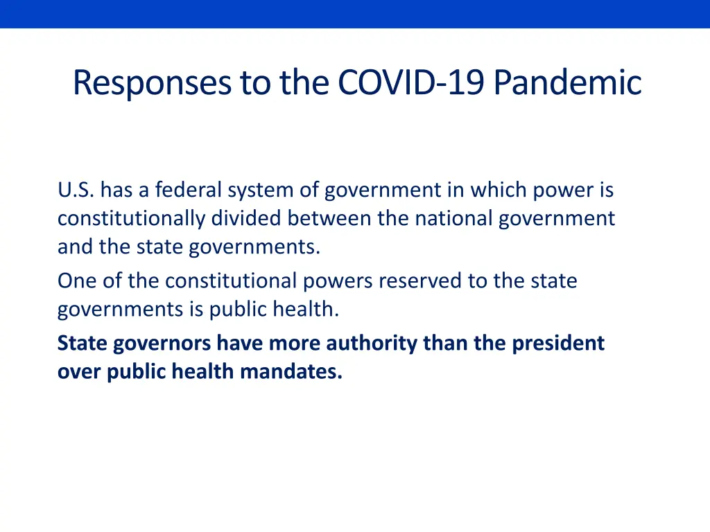 responses to the covid 19 pandemic