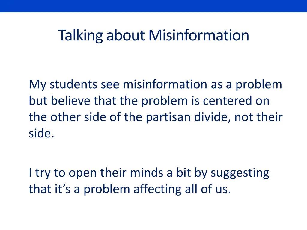 talking about misinformation