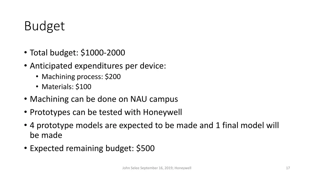 budget
