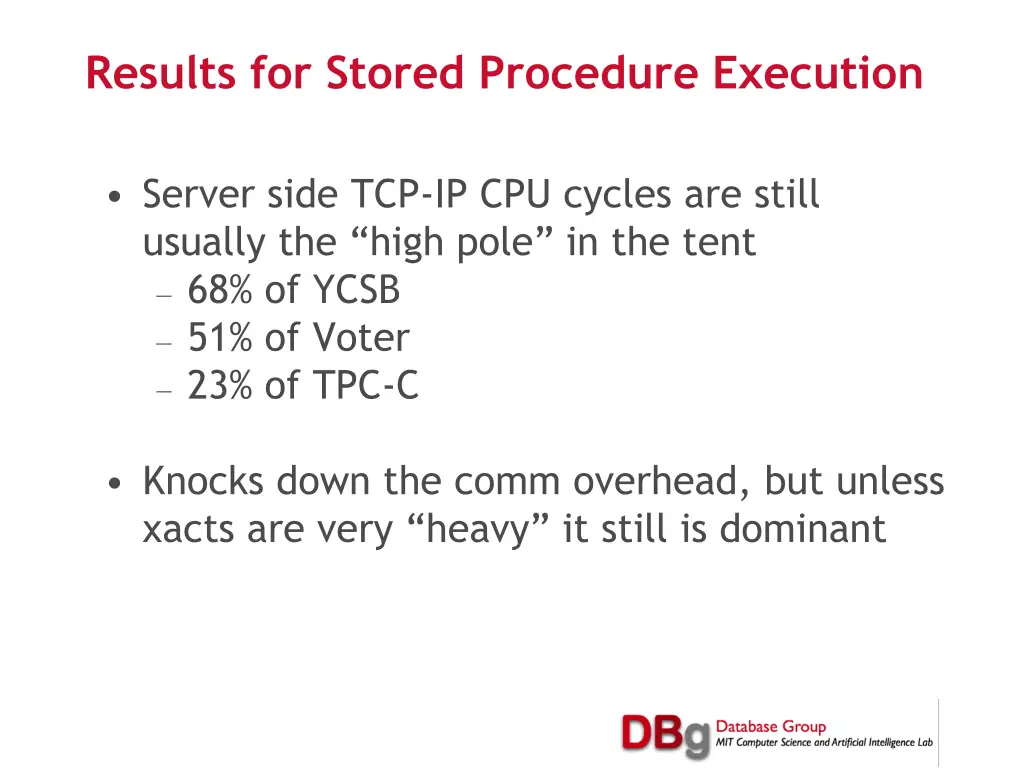 results for stored procedure execution