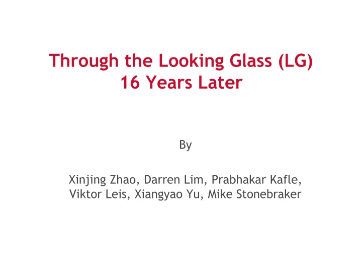 through the looking glass lg 16 years later