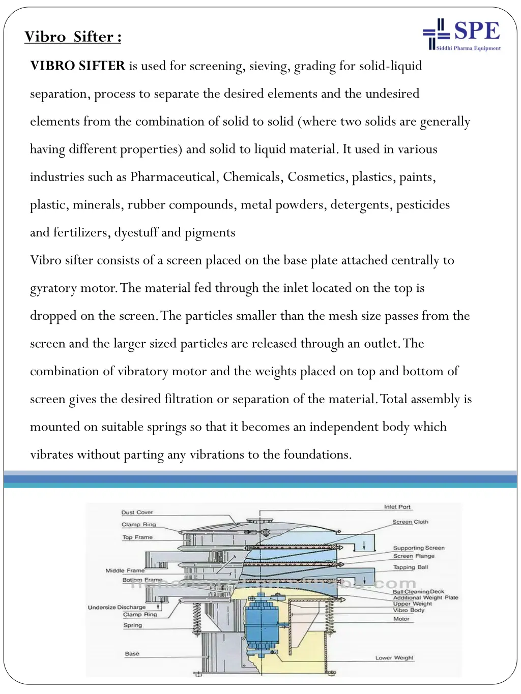 vibro sifter 1