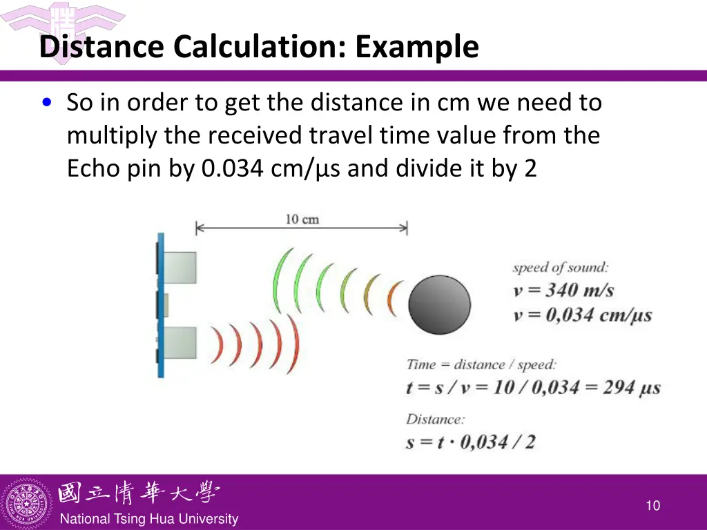 distance calculation example