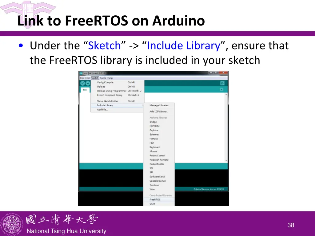 link to freertos on arduino 2