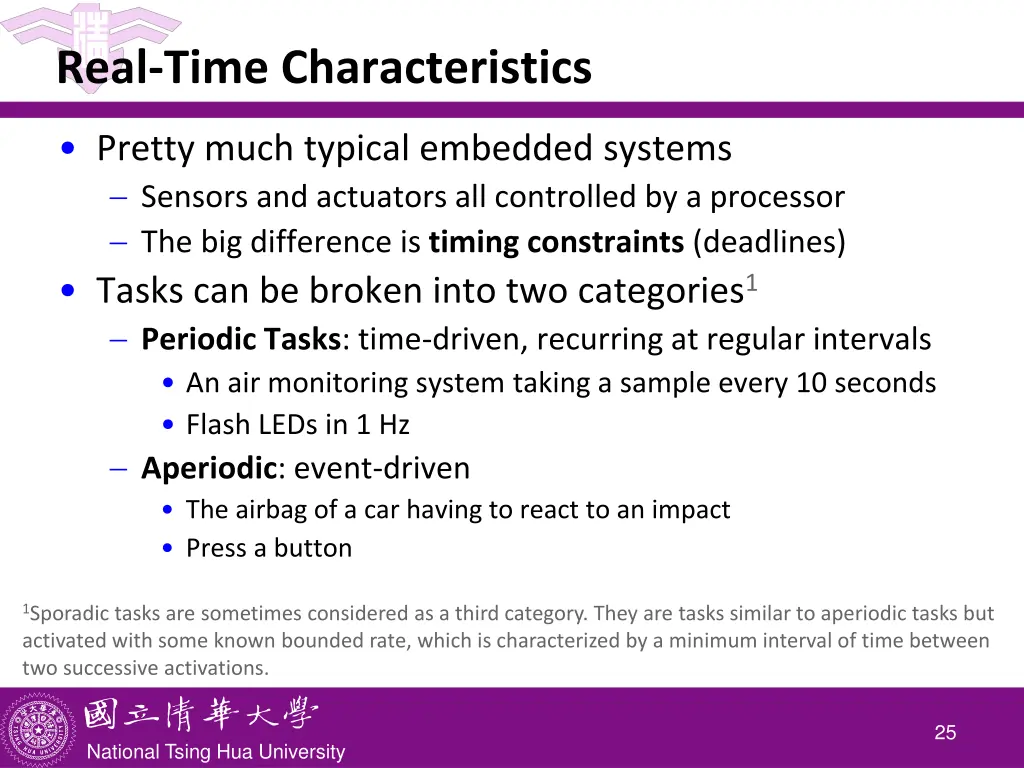 real time characteristics