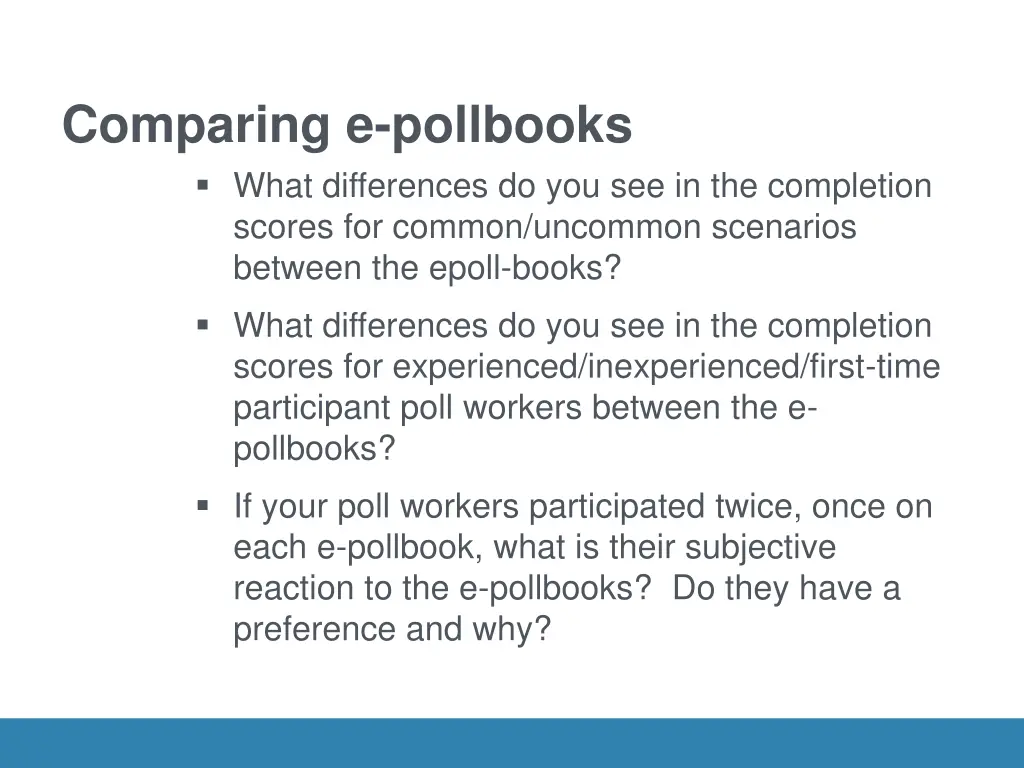 comparing e pollbooks what differences