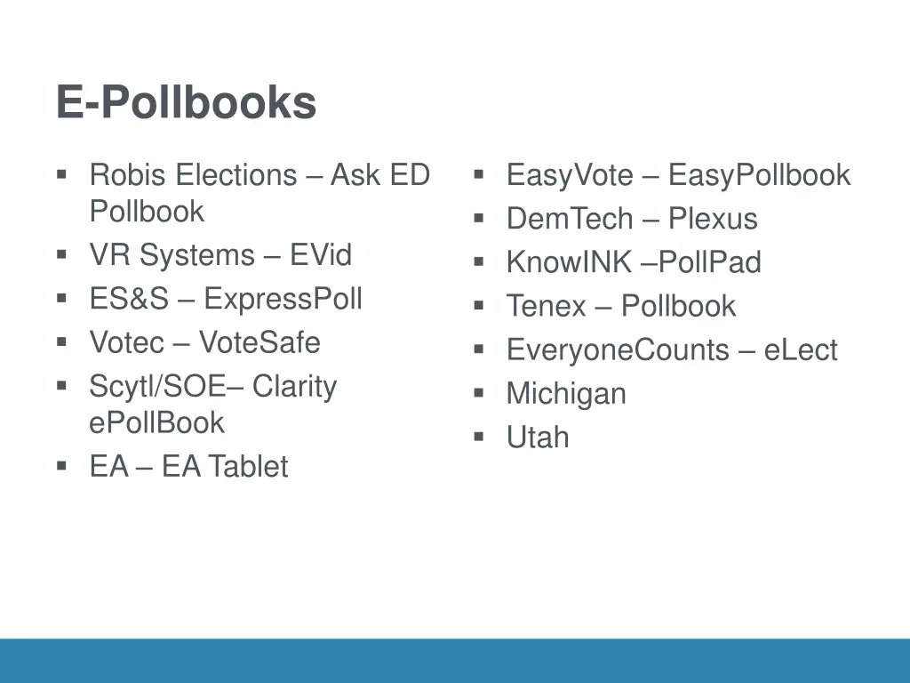 e pollbooks