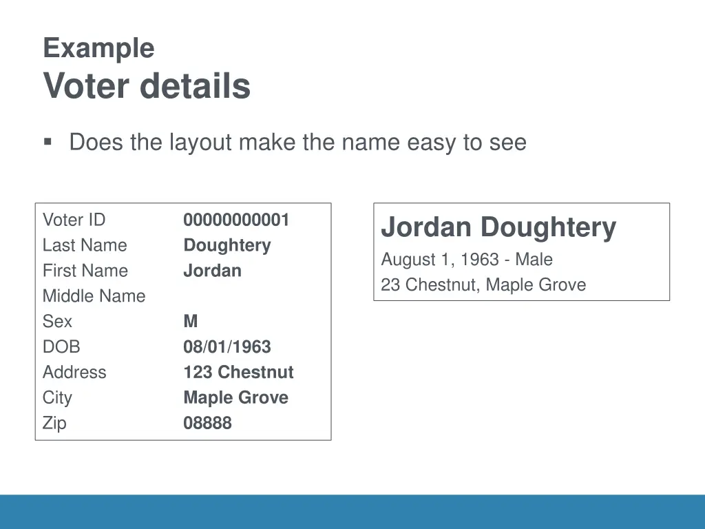 example voter details