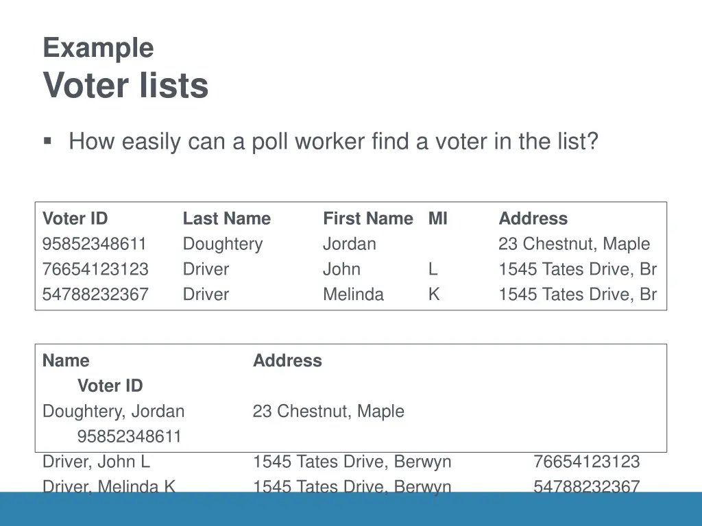 example voter lists