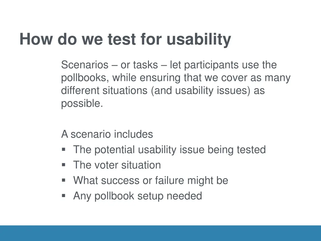 how do we test for usability