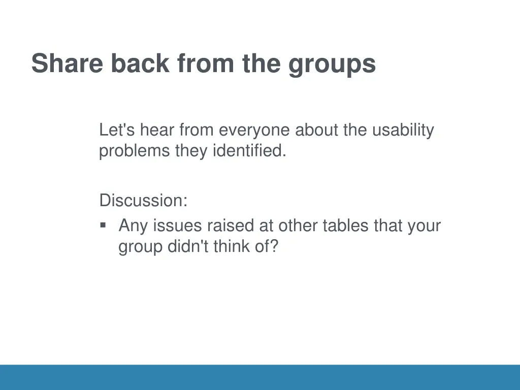 share back from the groups
