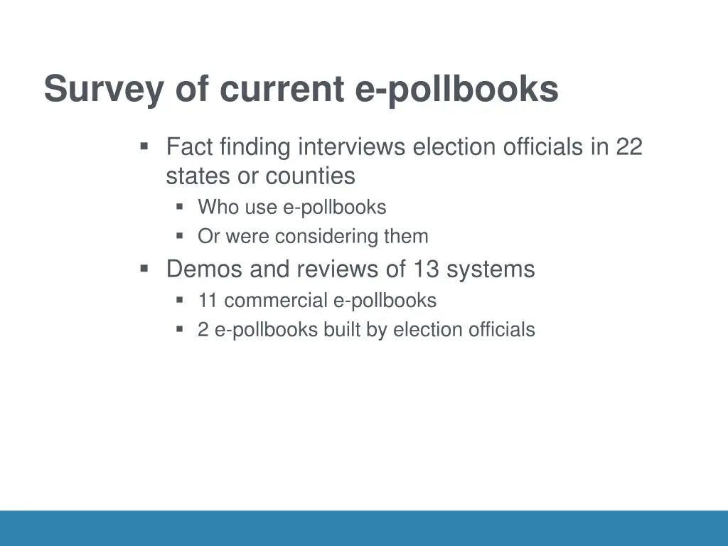 survey of current e pollbooks
