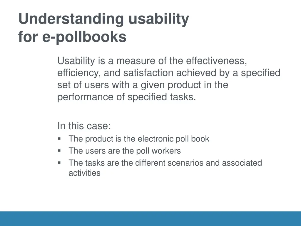 understanding usability for e pollbooks
