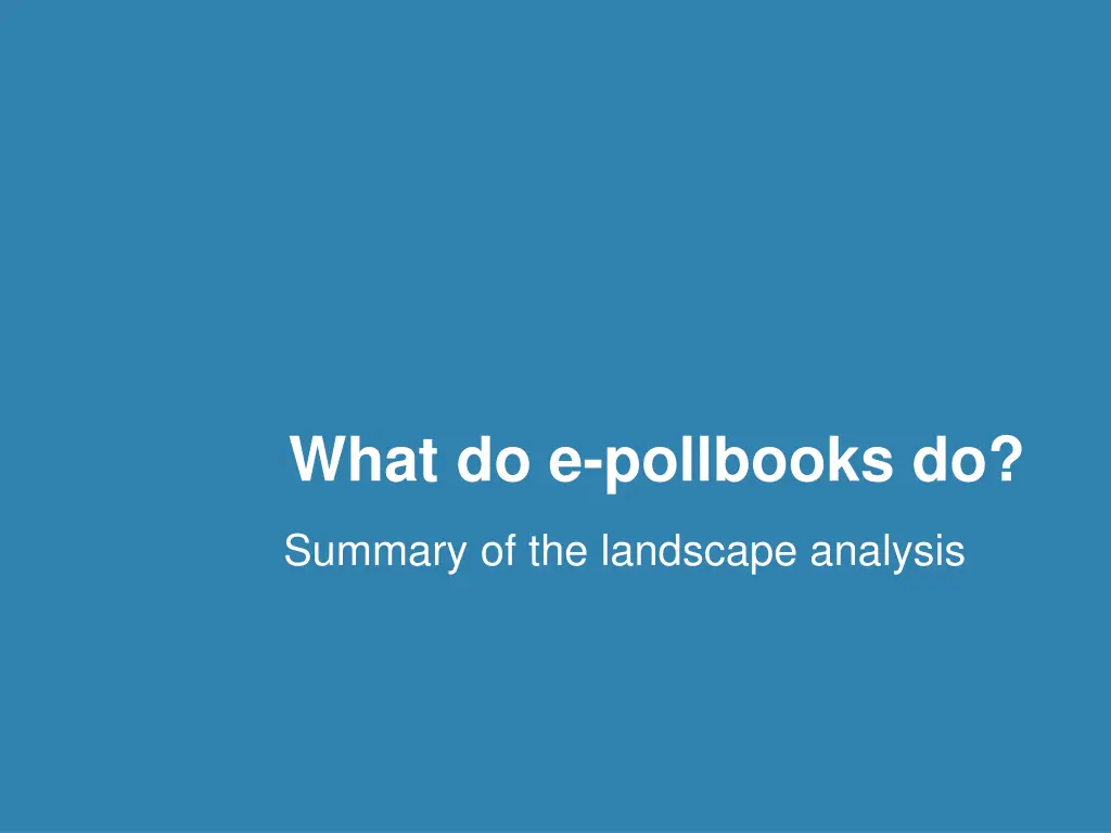 what do e pollbooks do