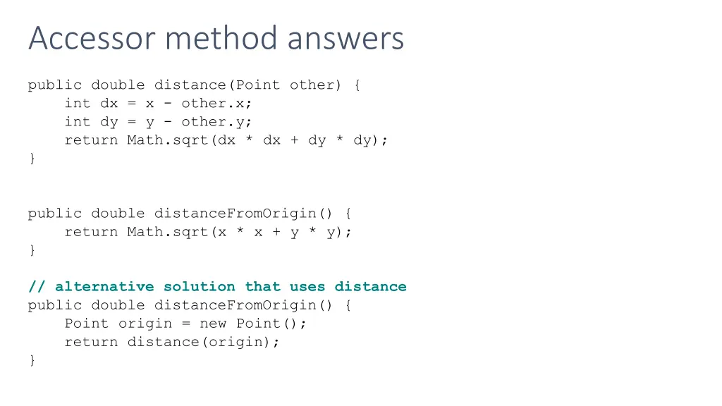 accessor method answers