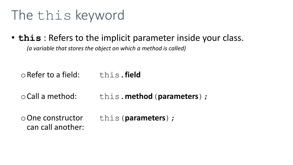 the this keyword