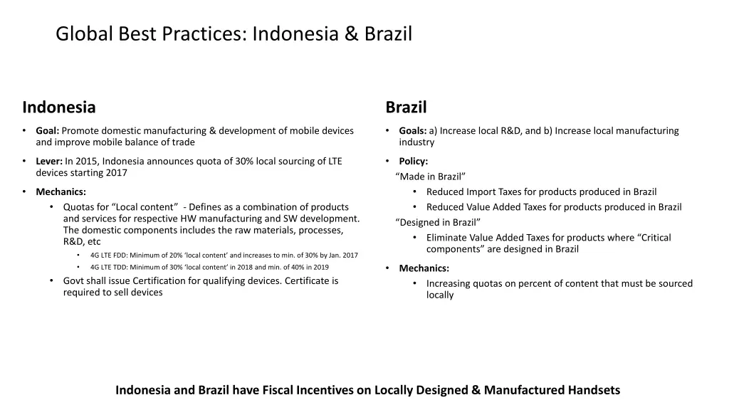 global best practices indonesia brazil