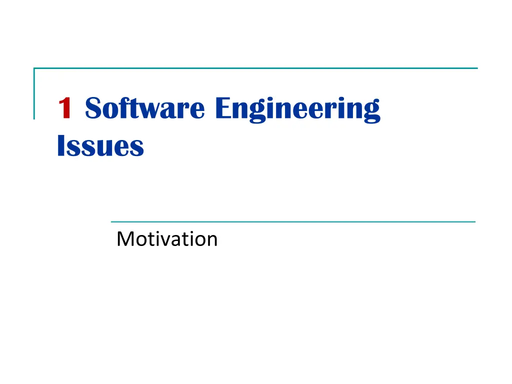 1 software engineering issues