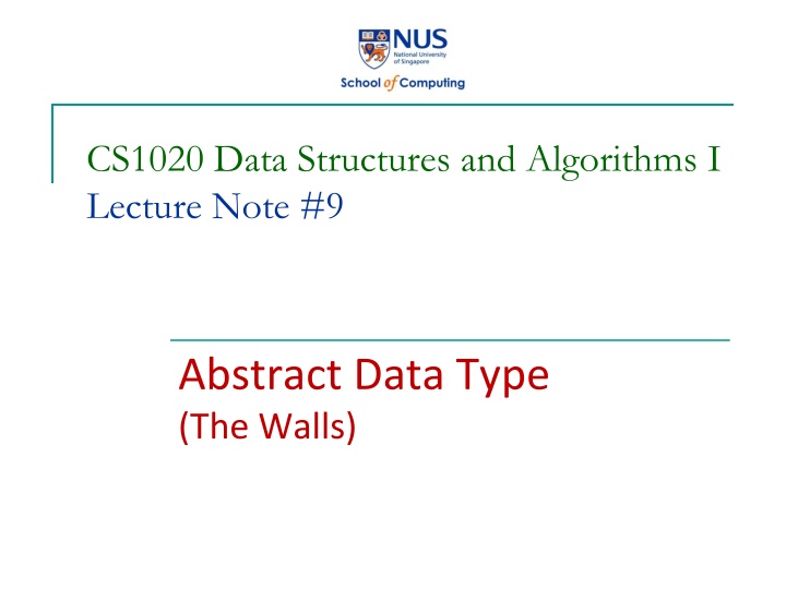 cs1020 data structures and algorithms i lecture