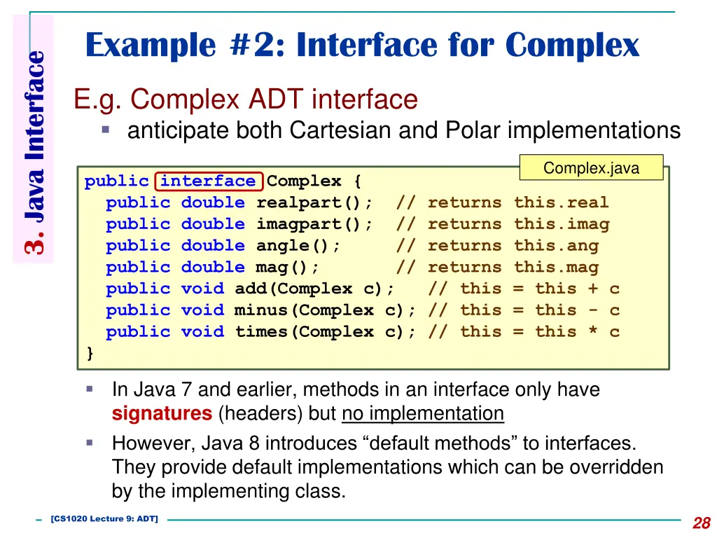 example 2 interface for complex