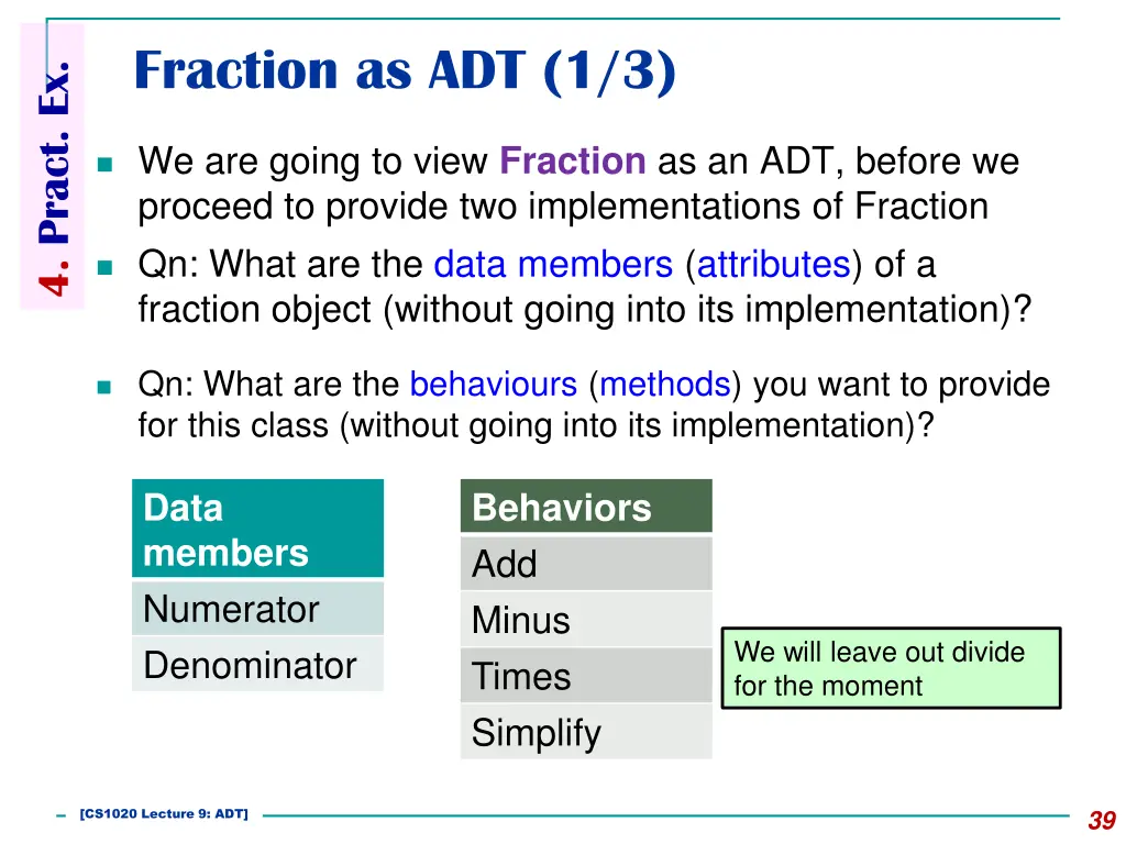 fraction as adt 1 3