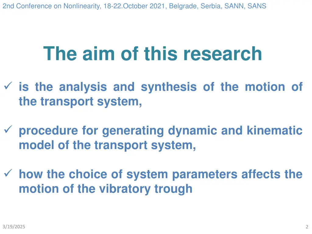 2nd conference on nonlinearity 18 22 october 2021 1