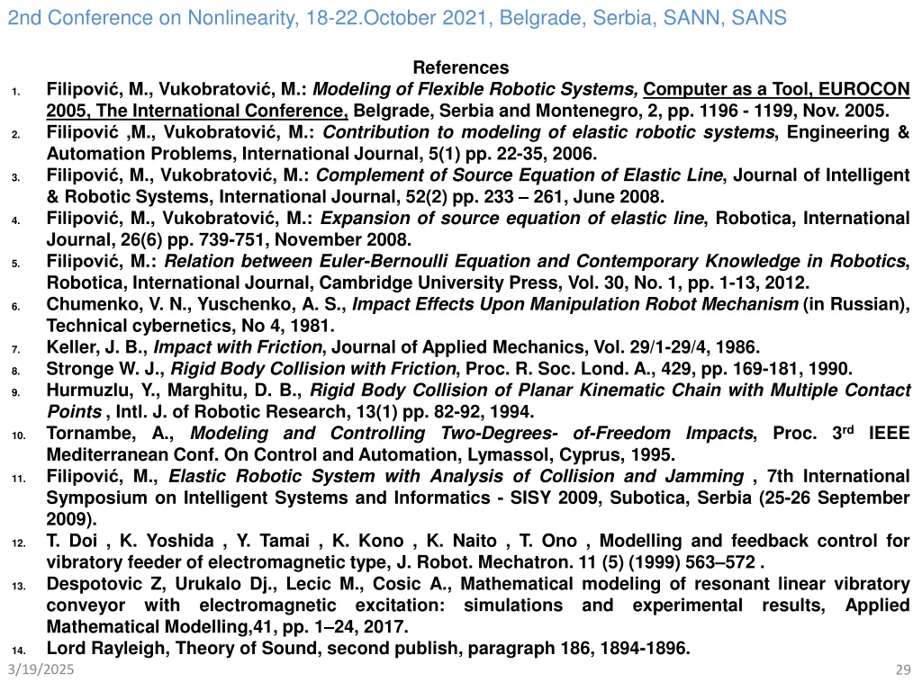 2nd conference on nonlinearity 18 22 october 2021 28