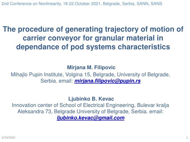 2nd conference on nonlinearity 18 22 october 2021