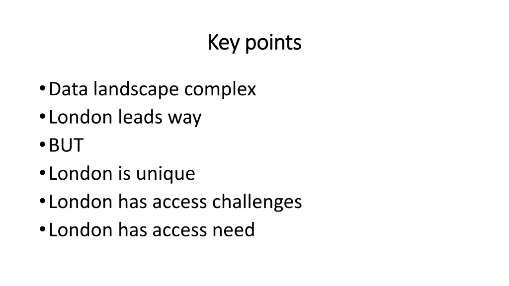key points key points