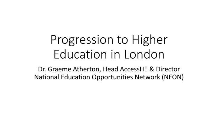 progression to higher education in london