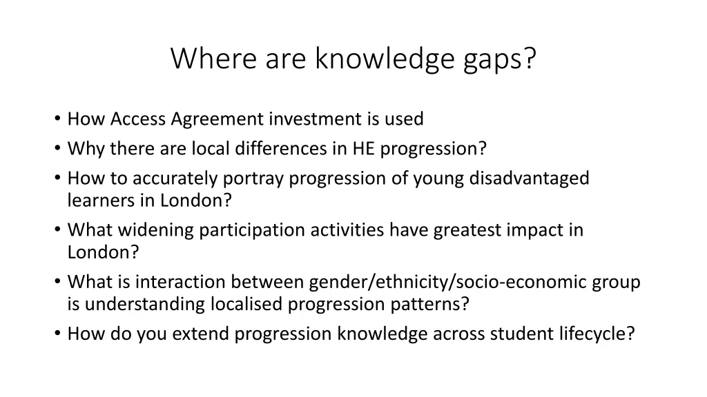 where are knowledge gaps