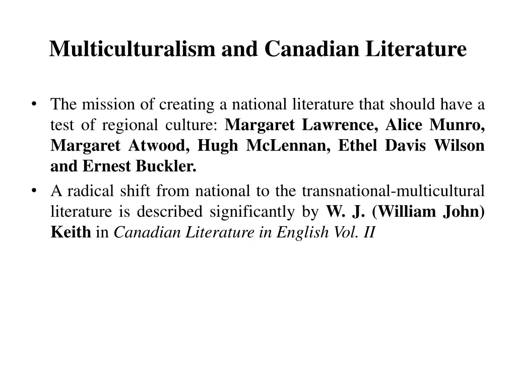 multiculturalism and canadian literature