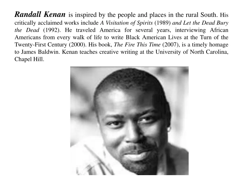 randall kenan is inspired by the people