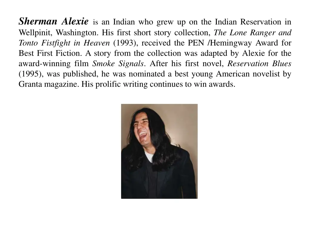 sherman alexie is an indian who grew