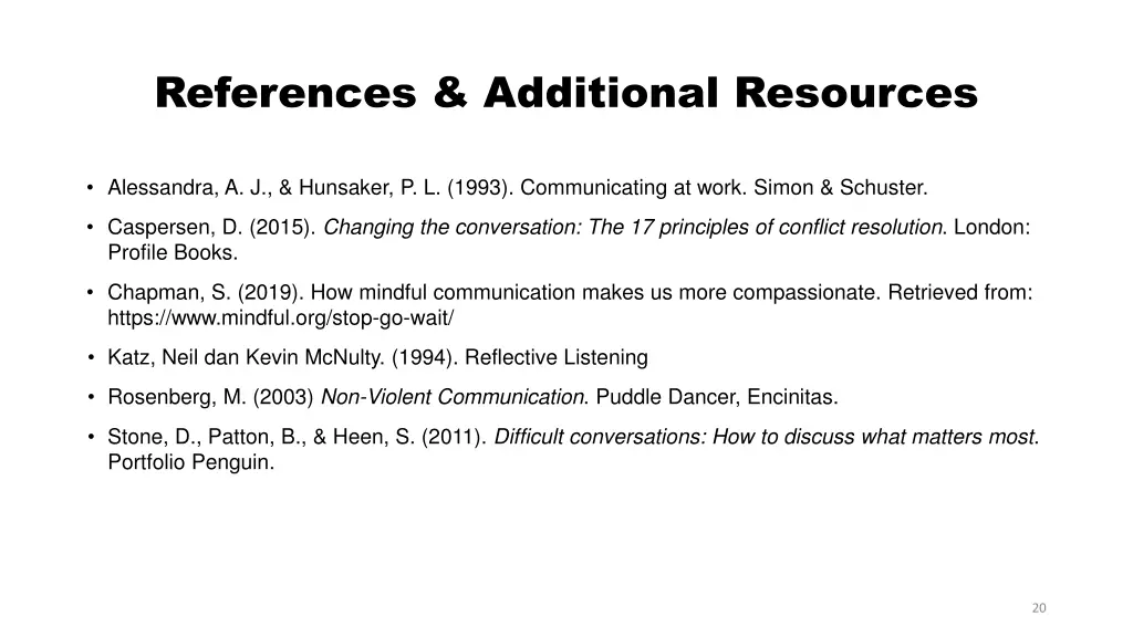 references additional resources