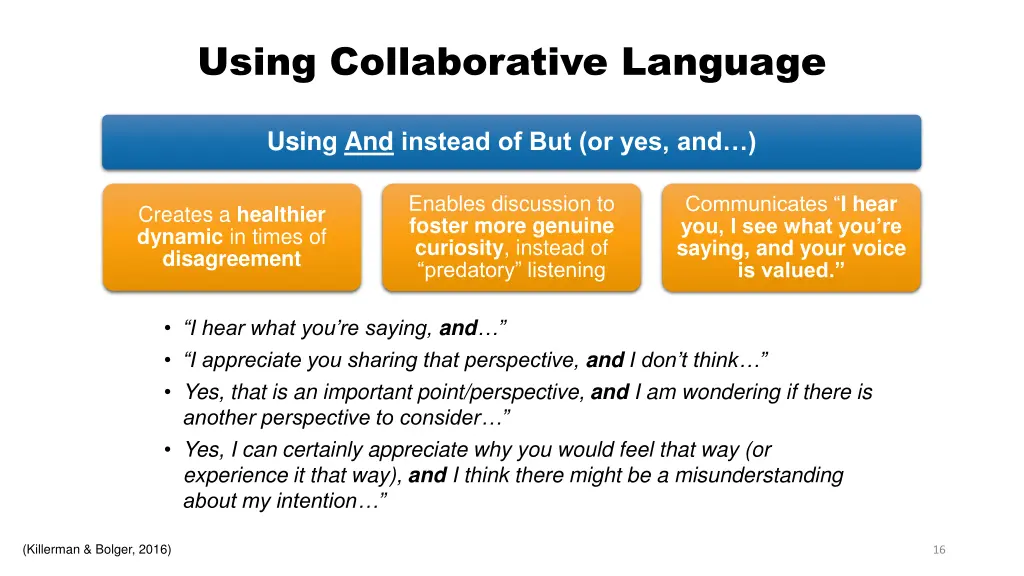 using collaborative language