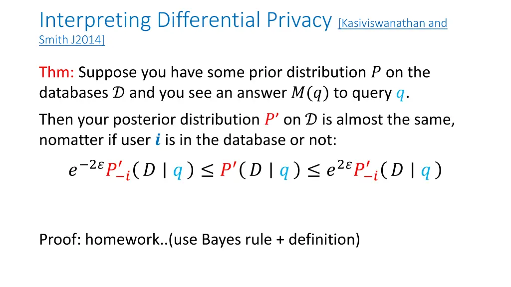interpreting differential privacy kasiviswanathan