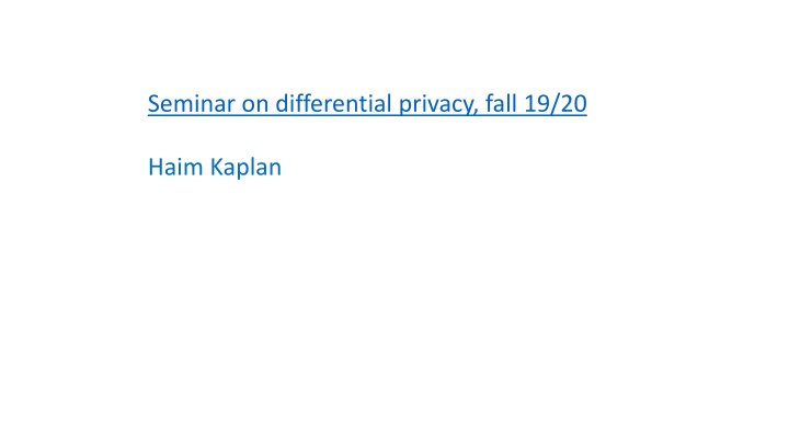 seminar on differential privacy fall 19 20