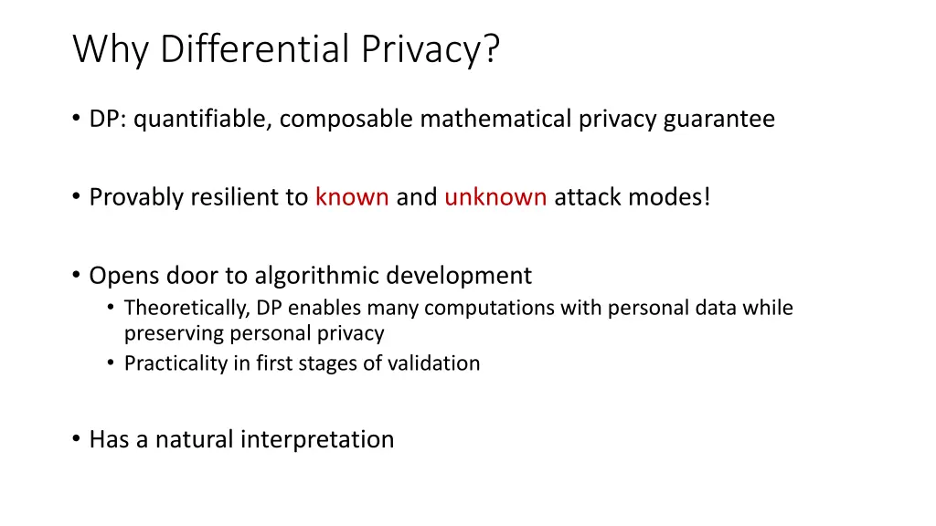 why differential privacy