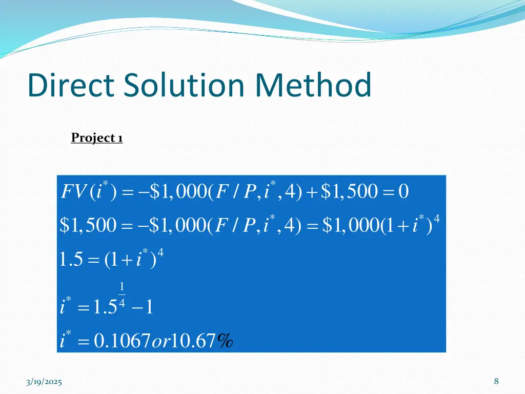 direct solution method 1