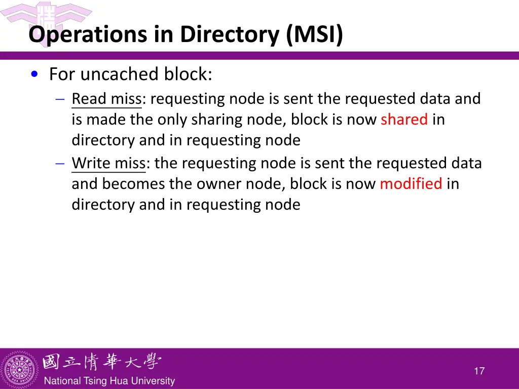 operations in directory msi