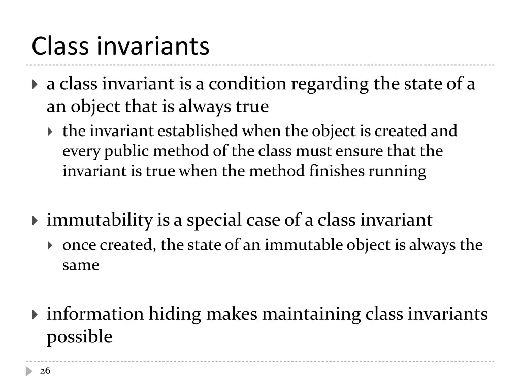 class invariants 1