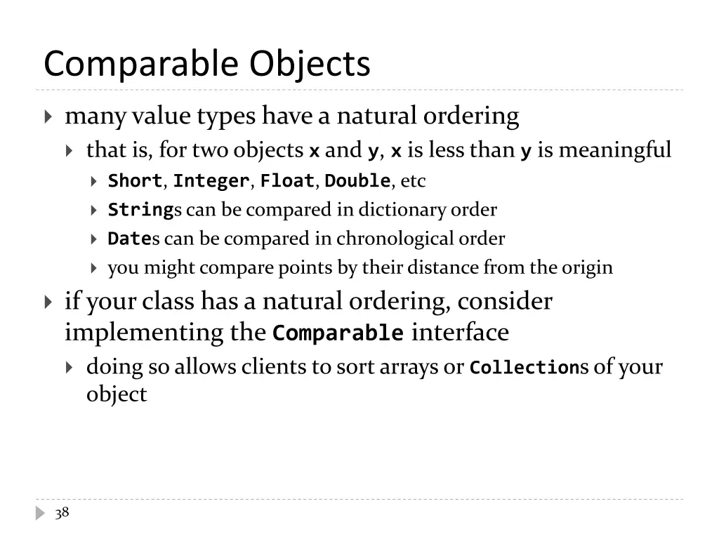 comparable objects