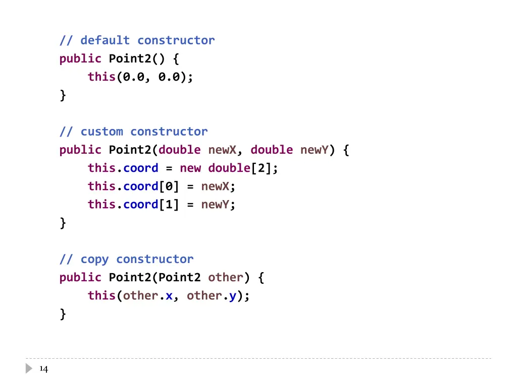 default constructor public point2 this