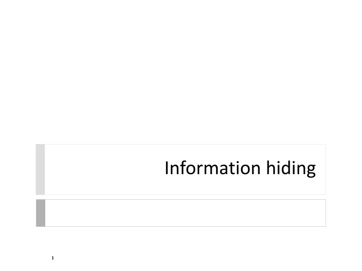 information hiding