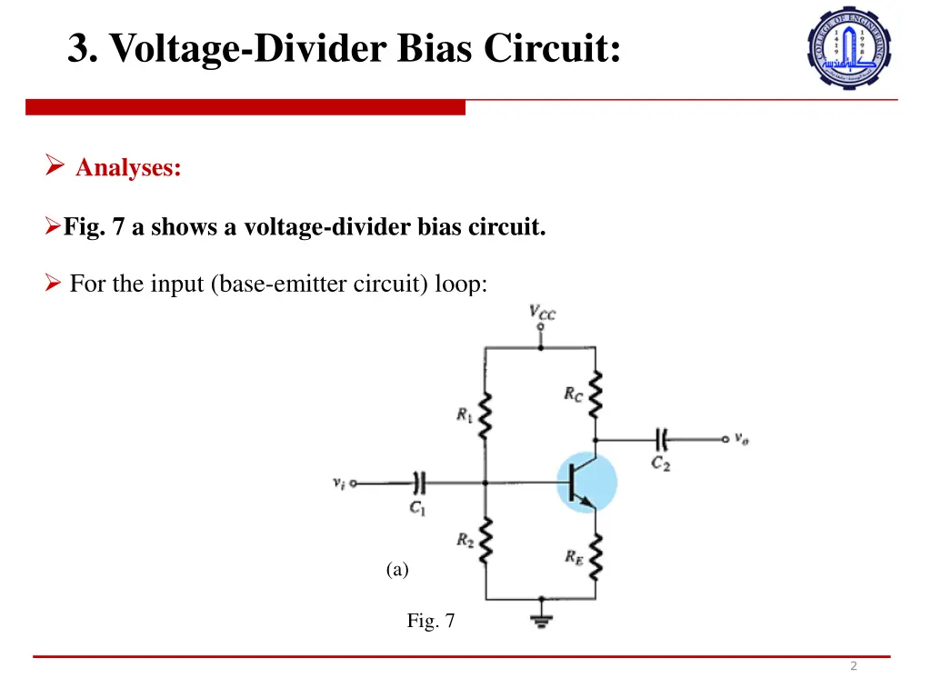 3 voltage divider bias circuit