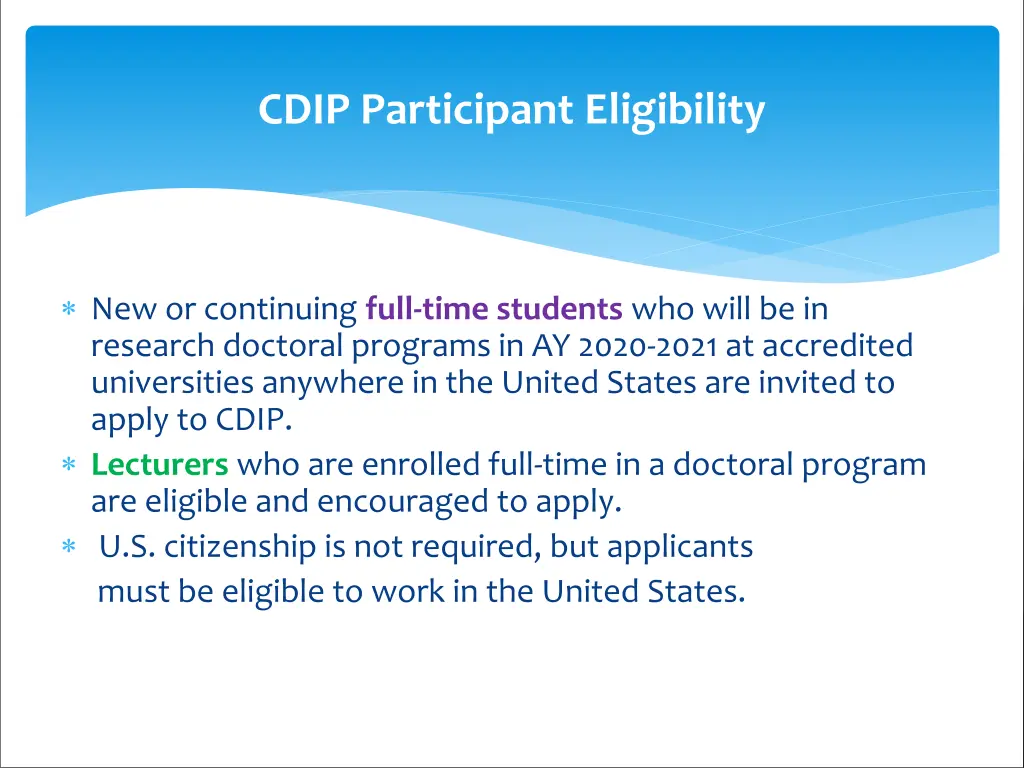 cdip participant eligibility