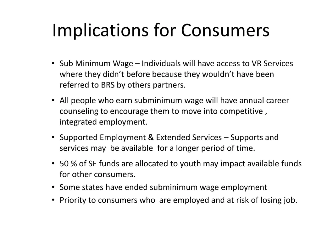 implications for consumers