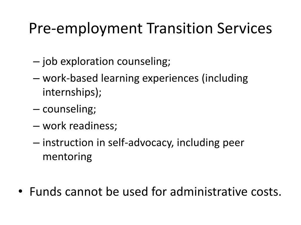 pre employment transition services