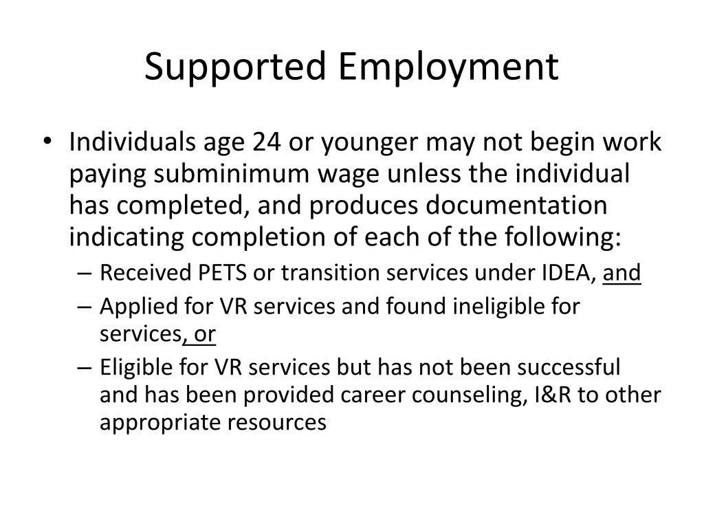 supported employment